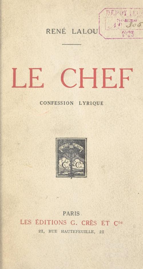 Cover of the book Le chef by René Lalou, FeniXX réédition numérique