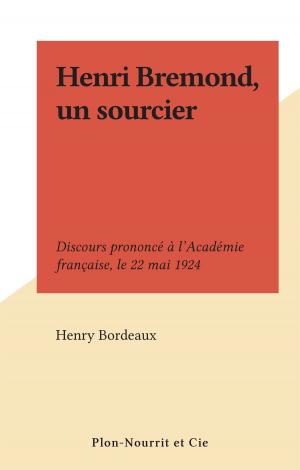 Cover of the book Henri Bremond, un sourcier by Henry Bordeaux