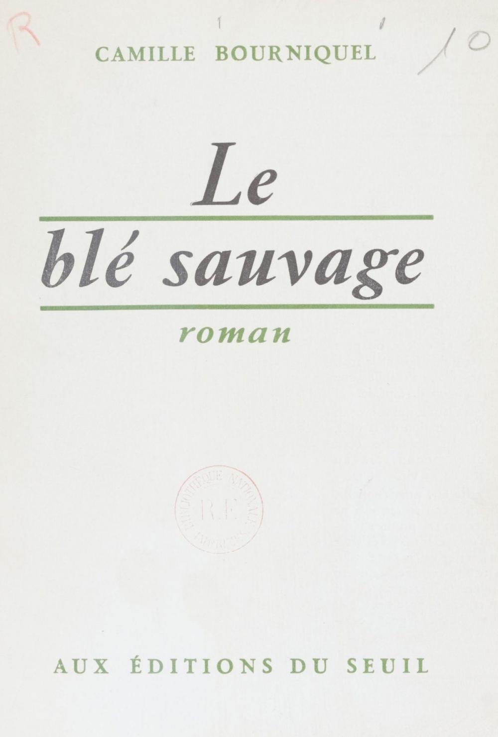Big bigCover of Le blé sauvage