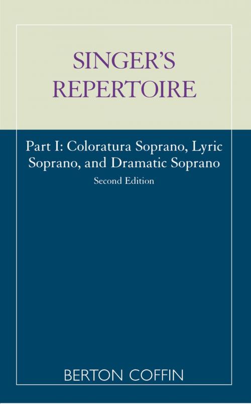 Cover of the book The Singer's Repertoire, Part I by Berton Coffin, Scarecrow Press