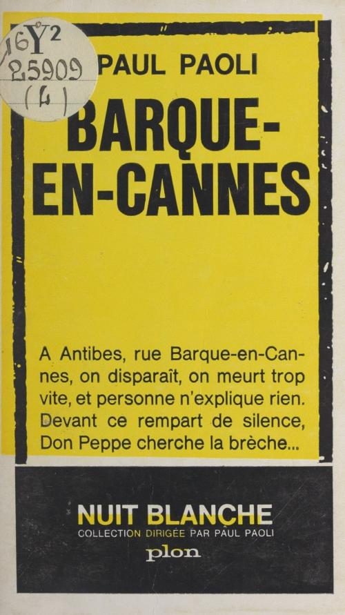 Cover of the book Barque-en-Cannes by Paul Paoli, Paul Paoli, (Plon) réédition numérique FeniXX