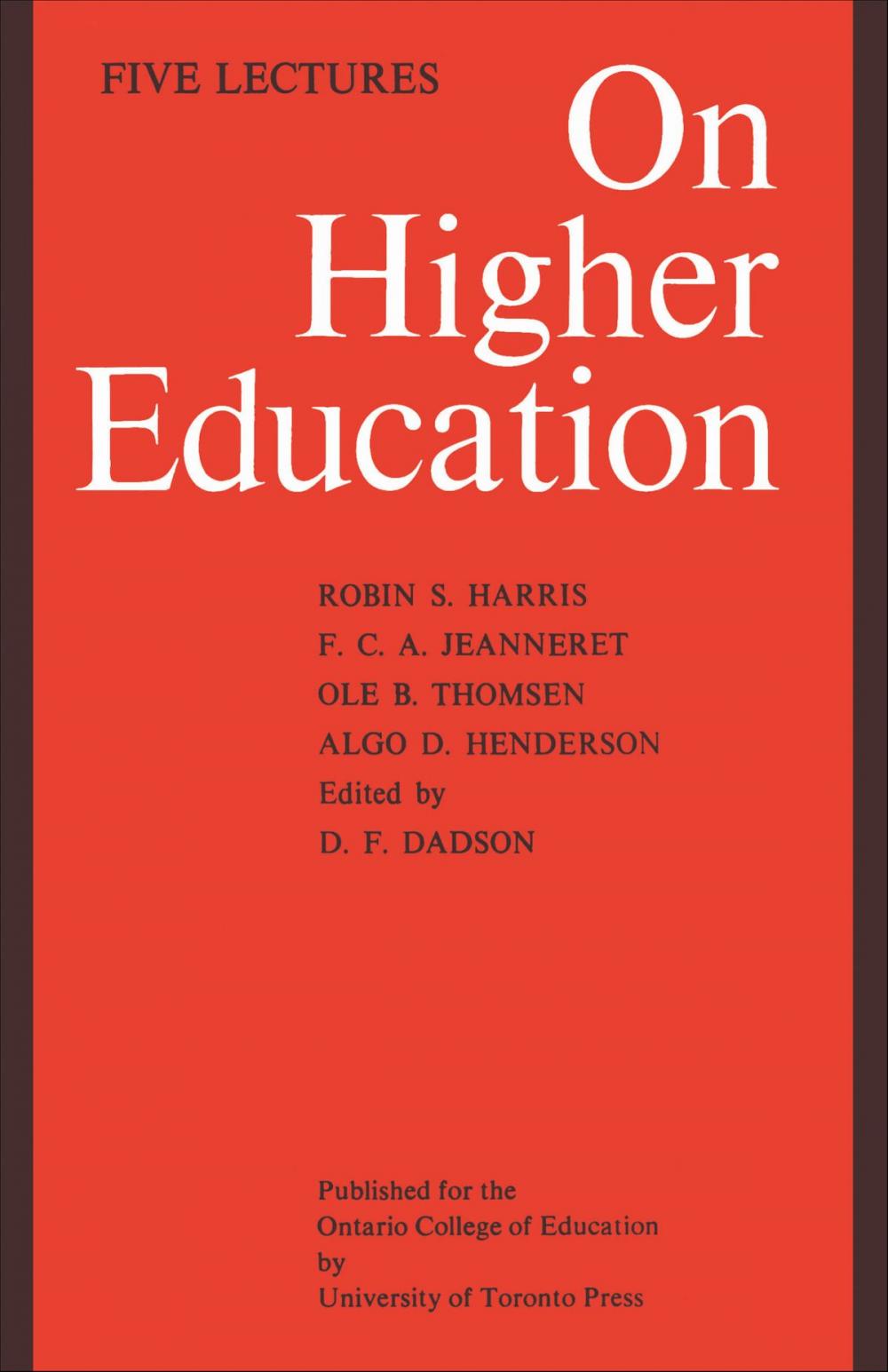 Big bigCover of On Higher Education