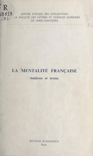 Cover of the book La mentalité française by G Morris