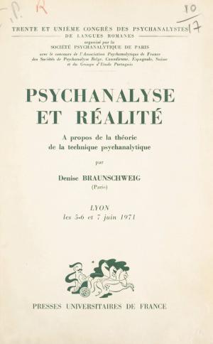 Cover of the book Psychanalyse et réalité : à propos de la théorie de la technique psychanalytique by Étienne Balibar