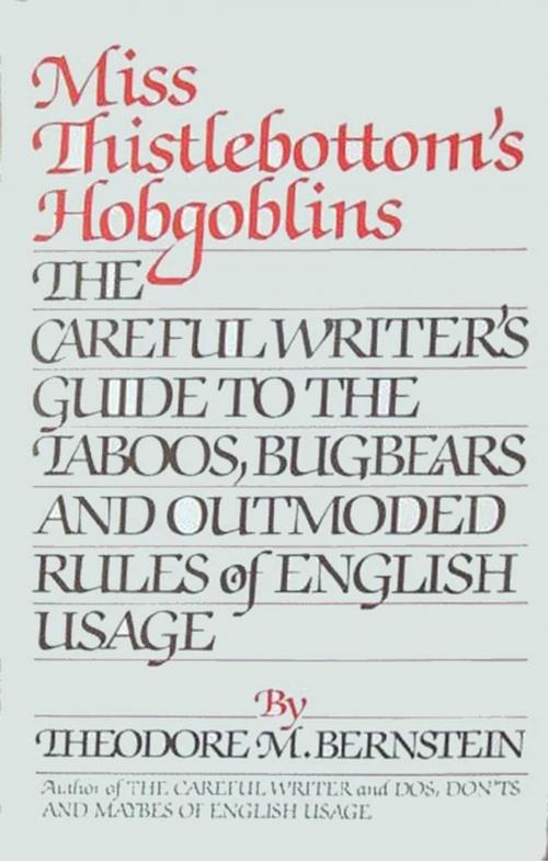 Cover of the book Miss Thistlebottom's Hobgoblins by Theodore M. Bernstein, Farrar, Straus and Giroux