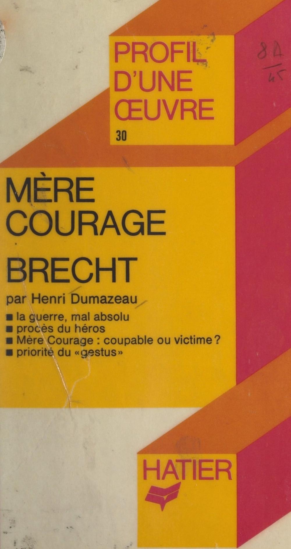 Big bigCover of Mère courage, Brecht