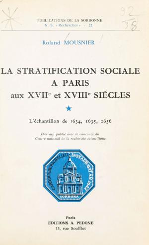 Book cover of La Stratification sociale à Paris aux XVIIe et XVIIIe siècles