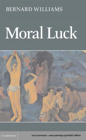 Cover of the book Moral Luck by Professor E. Scott Adler, Professor John D. Wilkerson