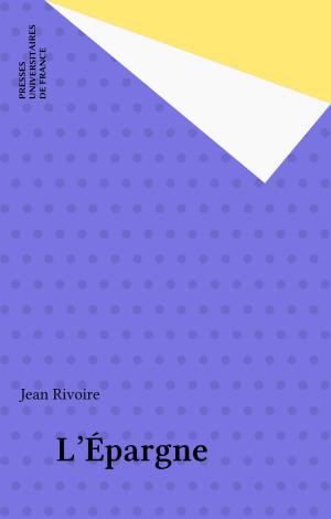 Cover of the book L'Épargne by Jean Campredon, Paul Angoulvent