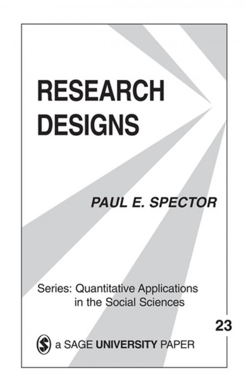 Cover of the book Research Designs by Paul E. Spector, SAGE Publications