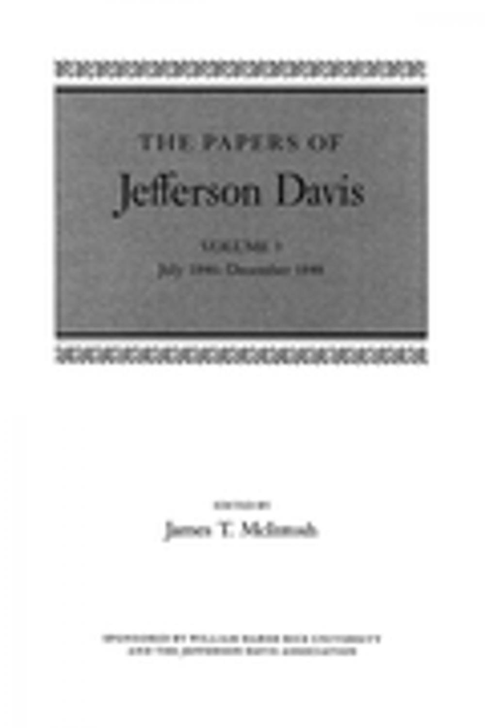Big bigCover of The Papers of Jefferson Davis