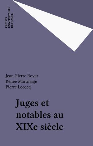 Cover of the book Juges et notables au XIXe siècle by Jean Bessière