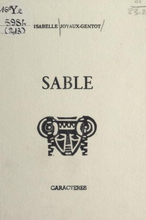 Cover of the book Sable by Isabelle Joyaux-Gentot, Bruno Durocher, Caractères (réédition numérique FeniXX)