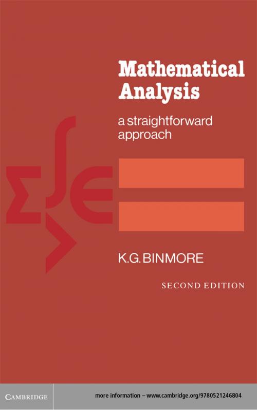 Cover of the book Mathematical Analysis by K. G. Binmore, Cambridge University Press