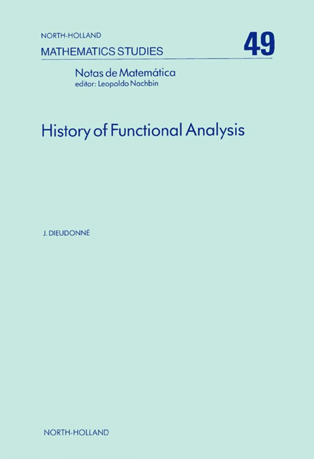 Big bigCover of History of Functional Analysis