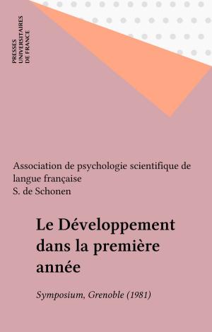 Cover of the book Le Développement dans la première année by Maurice Cusson