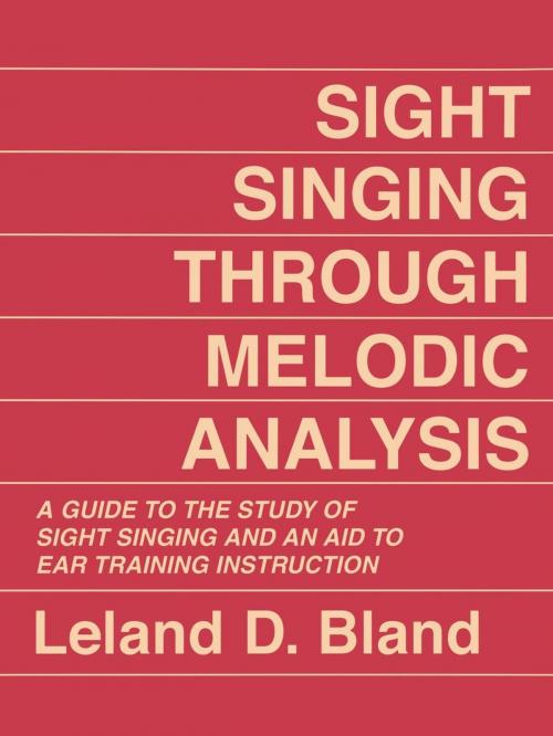 Cover of the book Sight Singing Through Melodic Analysis by Leland D. Bland, Scarecrow Press