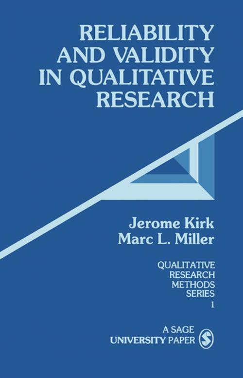 Cover of the book Reliability and Validity in Qualitative Research by Dr. Jerome Kirk, Marc L. Miller, SAGE Publications