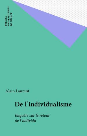 Cover of the book De l'individualisme by Franck Magnard, Nicolas Tenzer