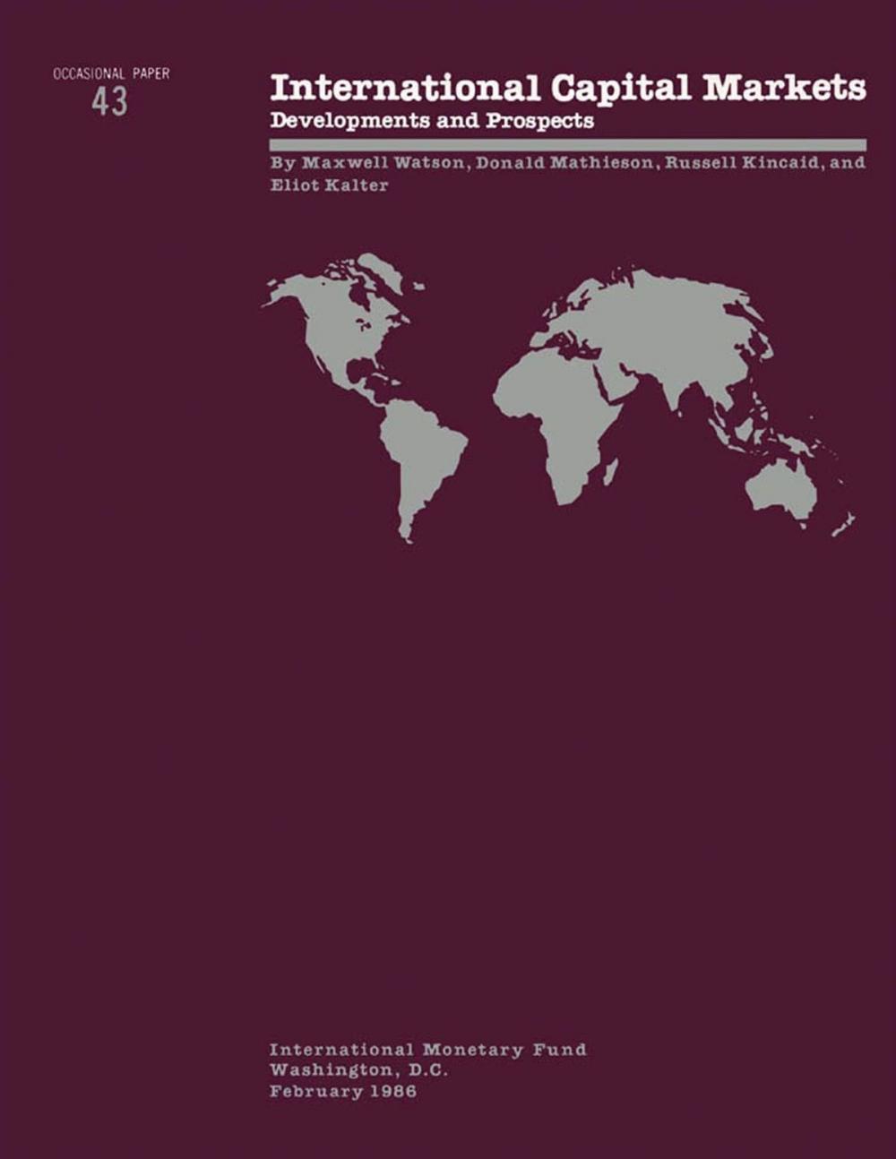 Big bigCover of International Capital Markets: Developments and Prospects
