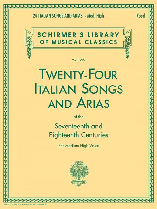Cover of the book 24 Italian Songs & Arias - Medium High Voice (Book only) by Hal Leonard Corp., G. Schirmer, Inc.