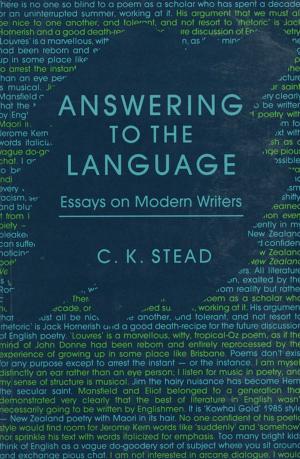 Cover of the book Answering to the Language by Elizabeth Smither