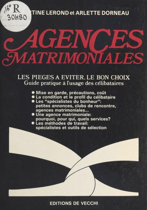 Cover of the book Agences matrimoniales by Martine Lerond, Arlette Dorneau, FeniXX réédition numérique