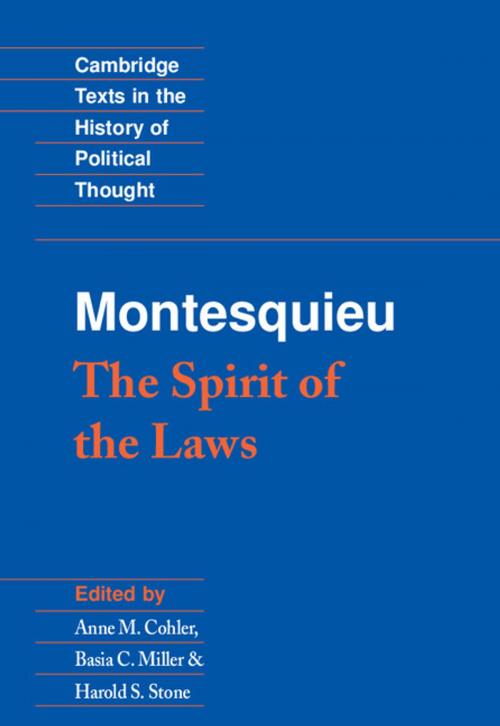 Cover of the book Montesquieu: The Spirit of the Laws by Charles de Montesquieu, Cambridge University Press