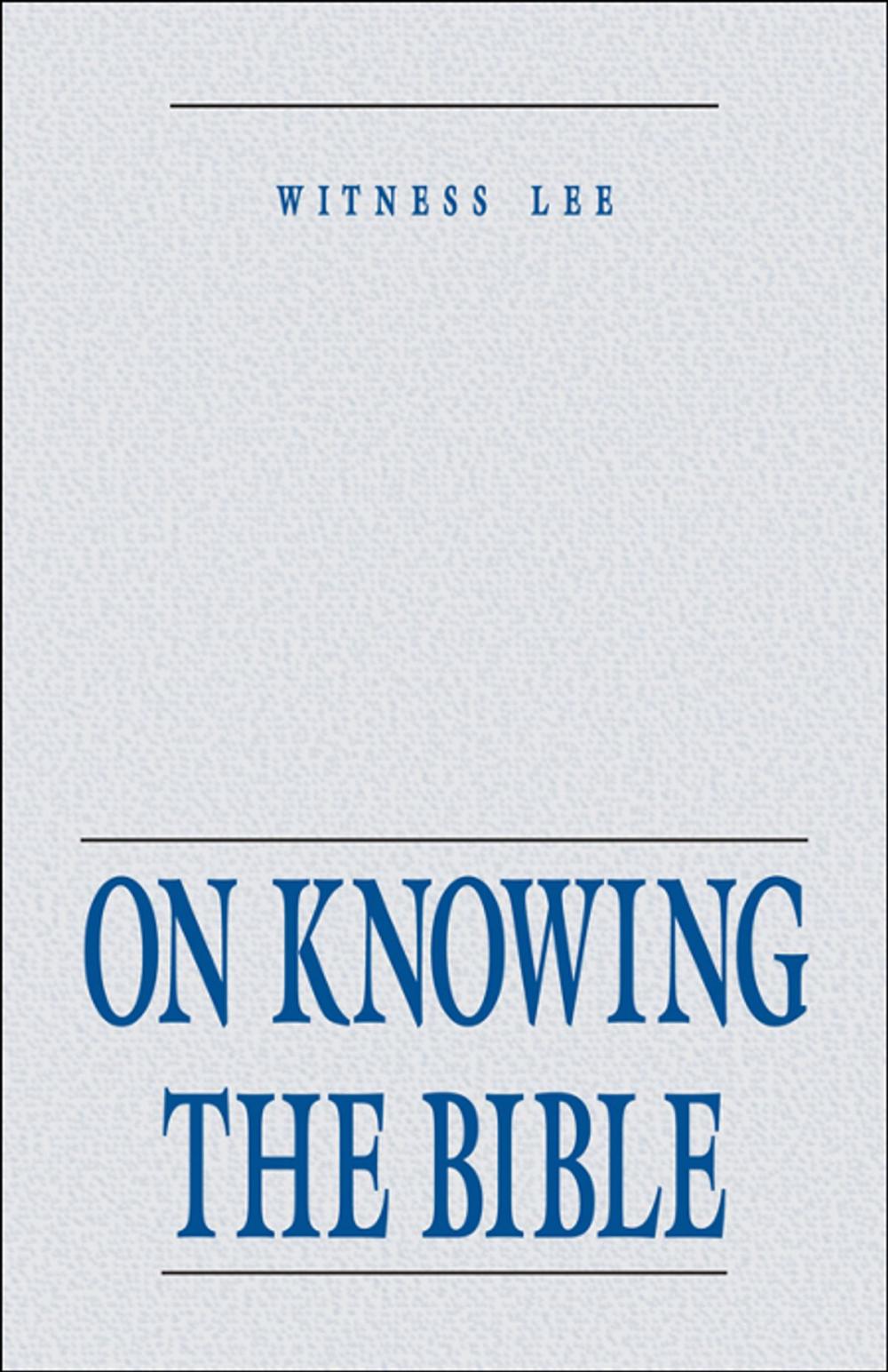 Big bigCover of On Knowing the Bible
