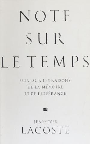 Cover of the book Note sur le temps by Jean Lacoste