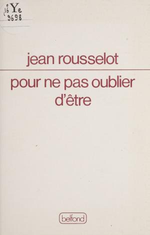 Book cover of Pour ne pas oublier d'être