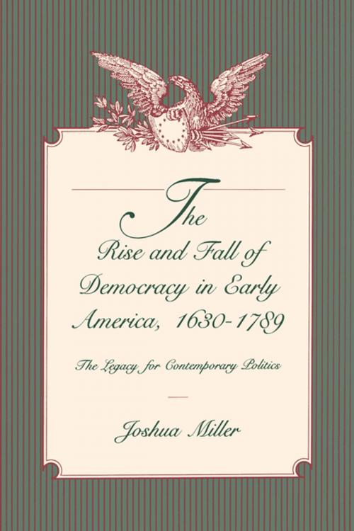 Cover of the book The Rise and Fall of Democracy in Early America, 1630–1789 by Joshua Miller, Penn State University Press