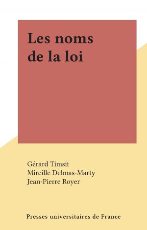 Cover of the book Les noms de la loi by Charles Zorgbibe