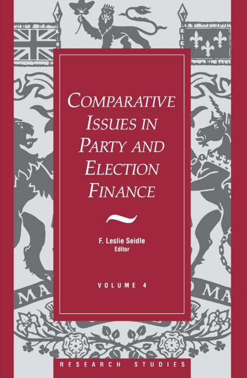 Cover of the book Comparative Issues in Party and Election Finance by F. Leslie Seidle, Dundurn