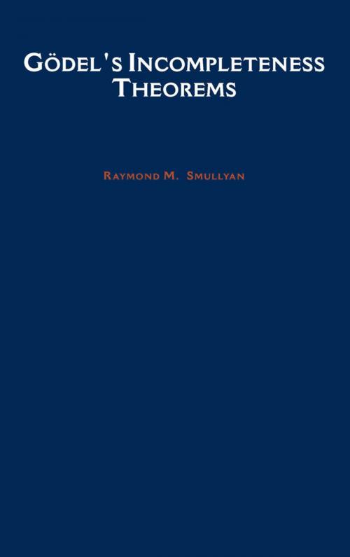 Cover of the book Godel's Incompleteness Theorems by Raymond M. Smullyan, Oxford University Press