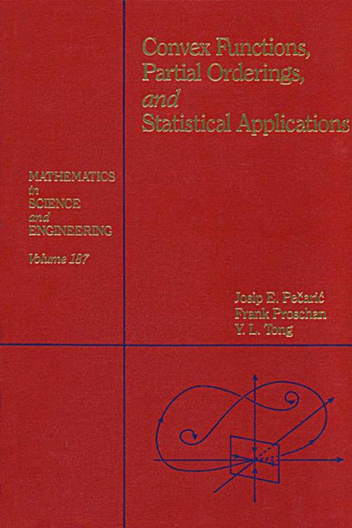 Cover of the book Convex Functions, Partial Orderings, and Statistical Applications by Josip E. Peajcariaac, Y. L. Tong, Elsevier Science