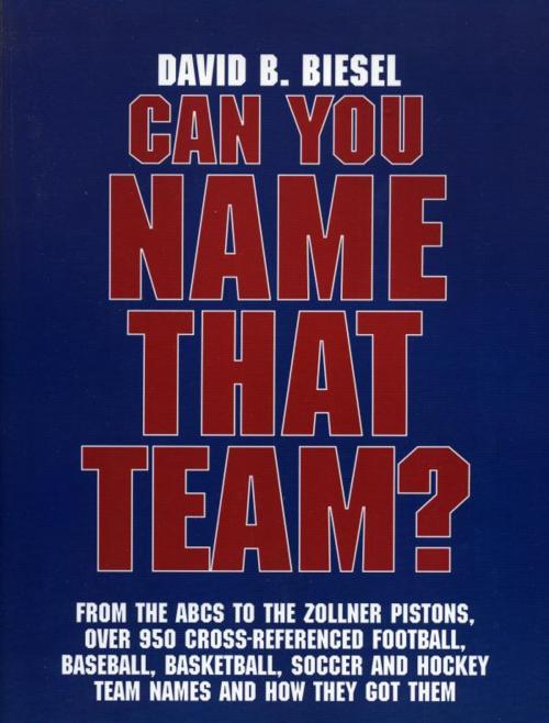 Cover of the book Can You Name that Team? by David B. Biesel, Scarecrow Press