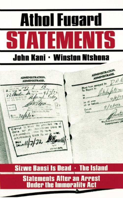 Cover of the book Statements by Athol Fugard, John Kani, Winston Ntshona, Theatre Communications Group