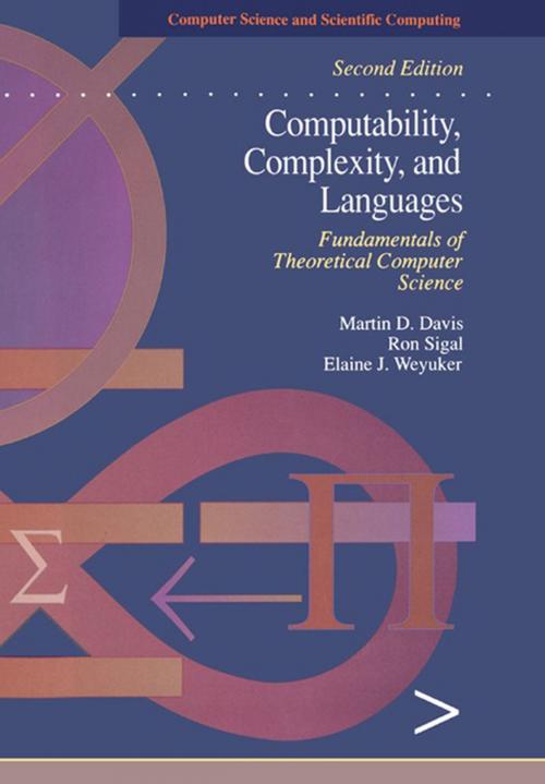 Cover of the book Computability, Complexity, and Languages by Martin Davis, Ron Sigal, Elaine J. Weyuker, Elsevier Science