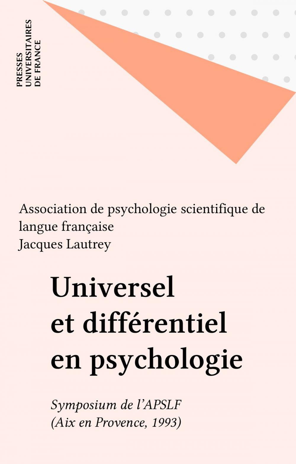 Big bigCover of Universel et différentiel en psychologie
