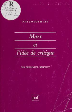 Cover of the book Marx et l'idée de critique by Raymond Poidevin, Claude Fohlen