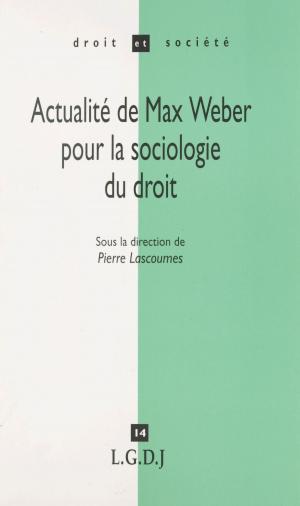 Cover of the book Actualité de Max Weber pour la sociologie du droit by Marc Moulines