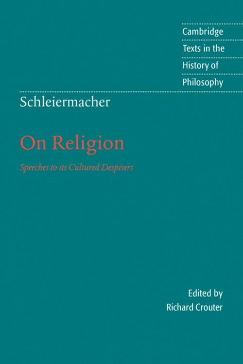 Cover of the book Schleiermacher: On Religion by Friedrich Schleiermacher, Cambridge University Press