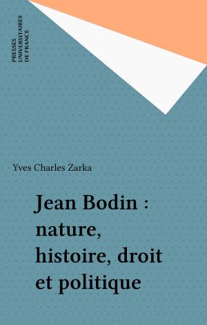 Cover of the book Jean Bodin : nature, histoire, droit et politique by Jean-Robert Pitte, Charles Toupet, Paul Angoulvent