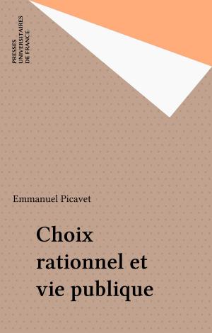 Cover of the book Choix rationnel et vie publique by Philippe Chalmin