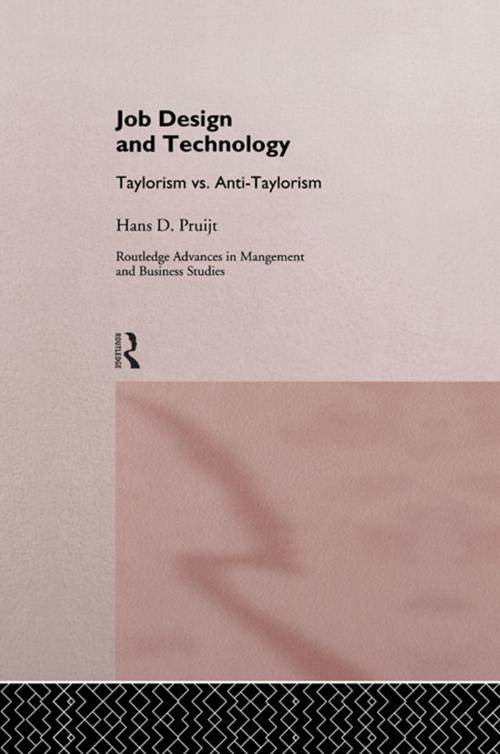 Cover of the book Job Design and Technology by Hans D. Pruijt, Taylor and Francis