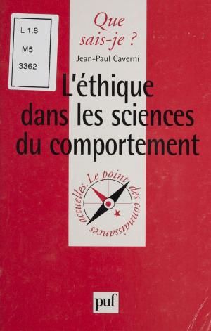 Cover of the book L'Éthique dans les sciences du comportement by Vincent Placoly