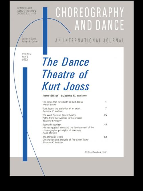Cover of the book The Dance Theatre of Kurt Jooss by Suzanne Walther, Taylor and Francis