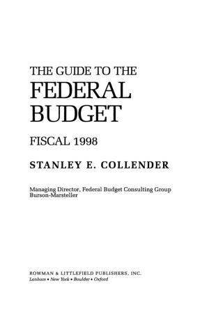 Cover of the book The Guide to the Federal Budget by Ronnie D. Lipschutz, Doreen Stabinsky