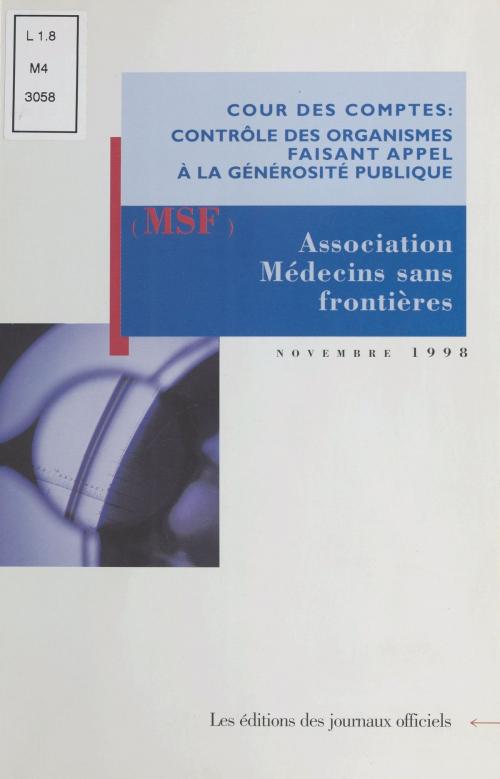 Cover of the book Association Médecins sans frontières by Cour des comptes, FeniXX réédition numérique
